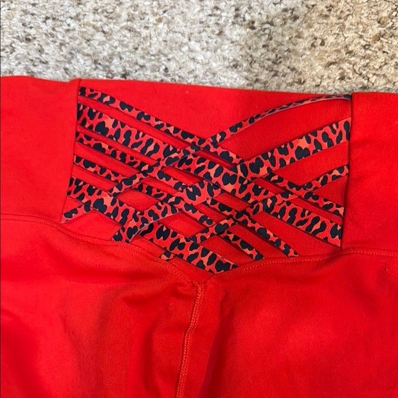 Fabletics Powerhold Red Leggings with Animal Print Detail - Picture 5 of 5
